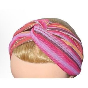 3 in 1 Coral Multi Soft Woven Wide Headband Wrap Head Scarf‎ Twist Knot Hair NEW